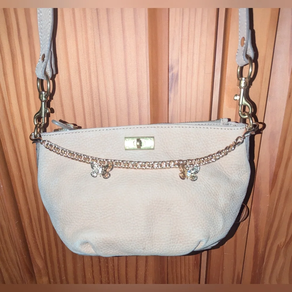 J. Crew Baby Bromton HoboTan Crossbody Bag with Chain Detail